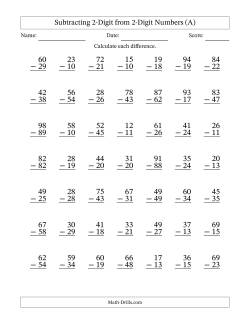 Subtraction Worksheets