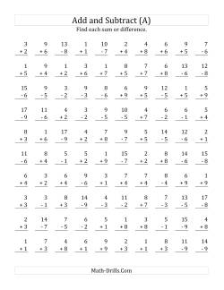 Mixed Operations Math Worksheets
