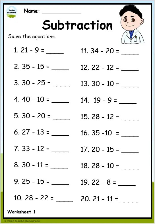 Grade 2 Subtraction Worksheets | Free Printables | Math Worksheets