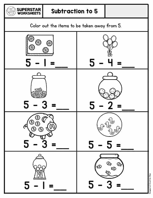 Subtraction Worksheets for Kindergarten -Worksheets Library