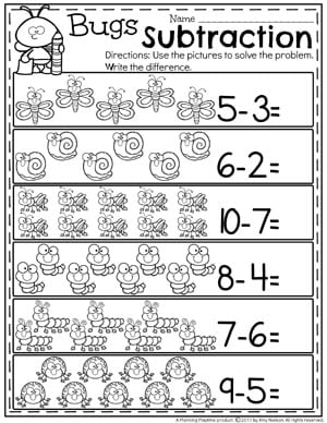 Subtraction Worksheets - Planning Playtime