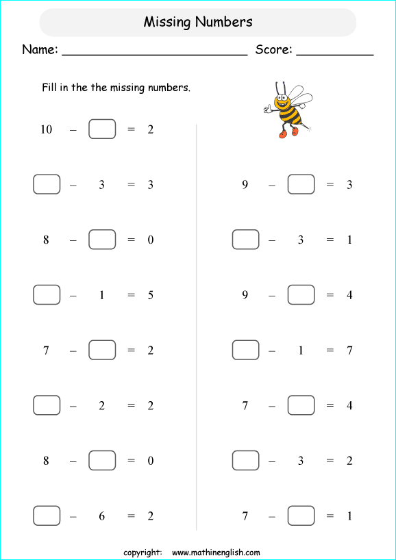 Printable primary math worksheet for math grades 1 to 6 based on ...