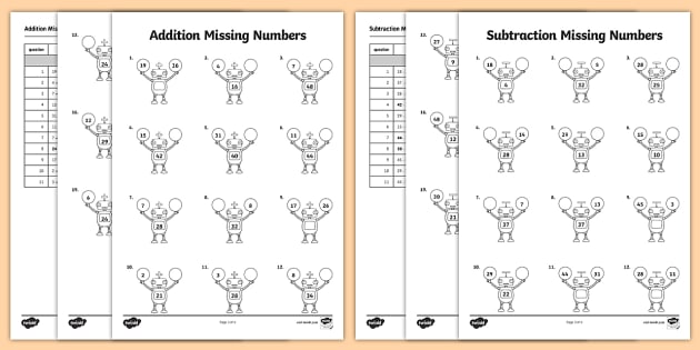 Find the Missing Number in Addition and Subtraction Problems ...
