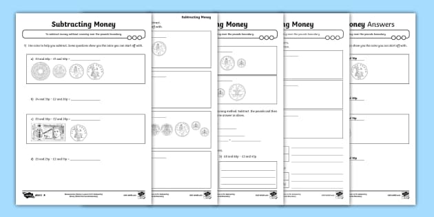 ? Y3 Subtract Money PlanIt Maths Differentiated Activity Sheet