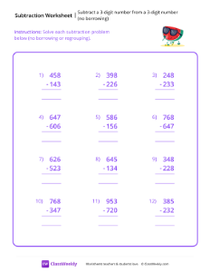 Printable Multi-digit Subtraction Worksheets | ClassWeekly