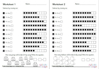subtraction worksheet pictures cross out