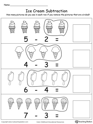 subtraction worksheet pre