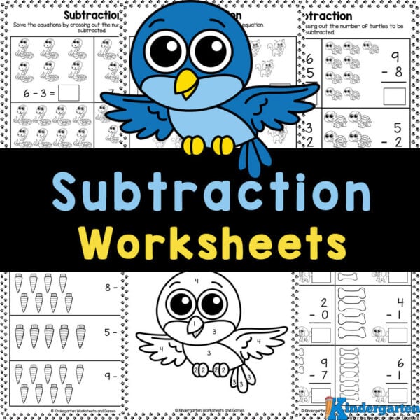 FREE Subtraction Worksheets with Pictures for Kindergarten pdf