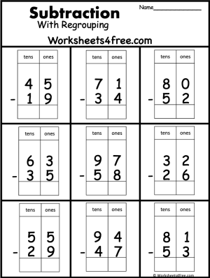 Subtraction - 2 Digit - Worksheets4Free - Free Worksheets