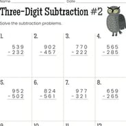 Printable Three-Digit Subtraction Worksheets 