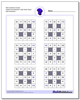 Number Grid Puzzles: Addition and Subtraction Logic Puzzles with ...