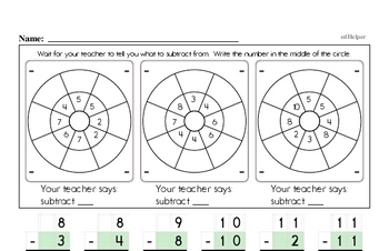 subtraction worksheet puzzles