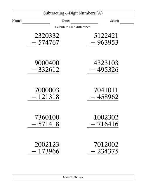 subtraction worksheet regrouping with