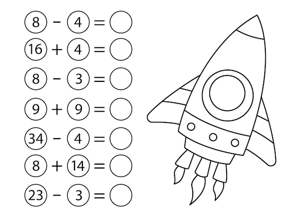 Premium Vector | Childrens math game subtraction and addition of ...