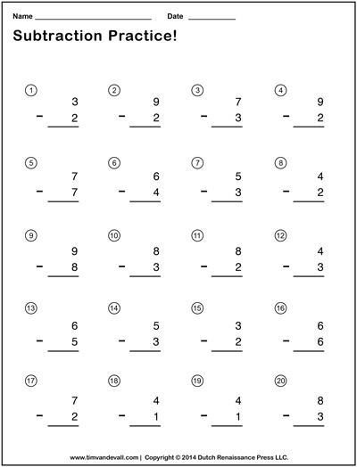 Simple Subtraction Worksheets for Students and Teachers | PDF ...
