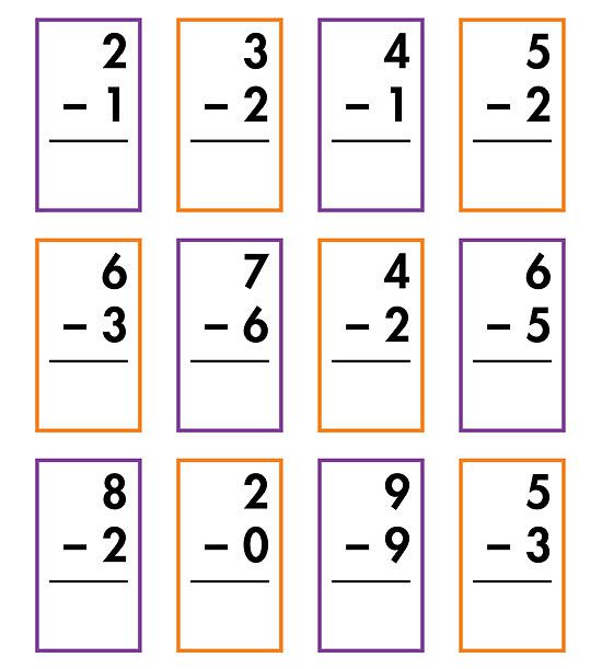 subtraction worksheet single