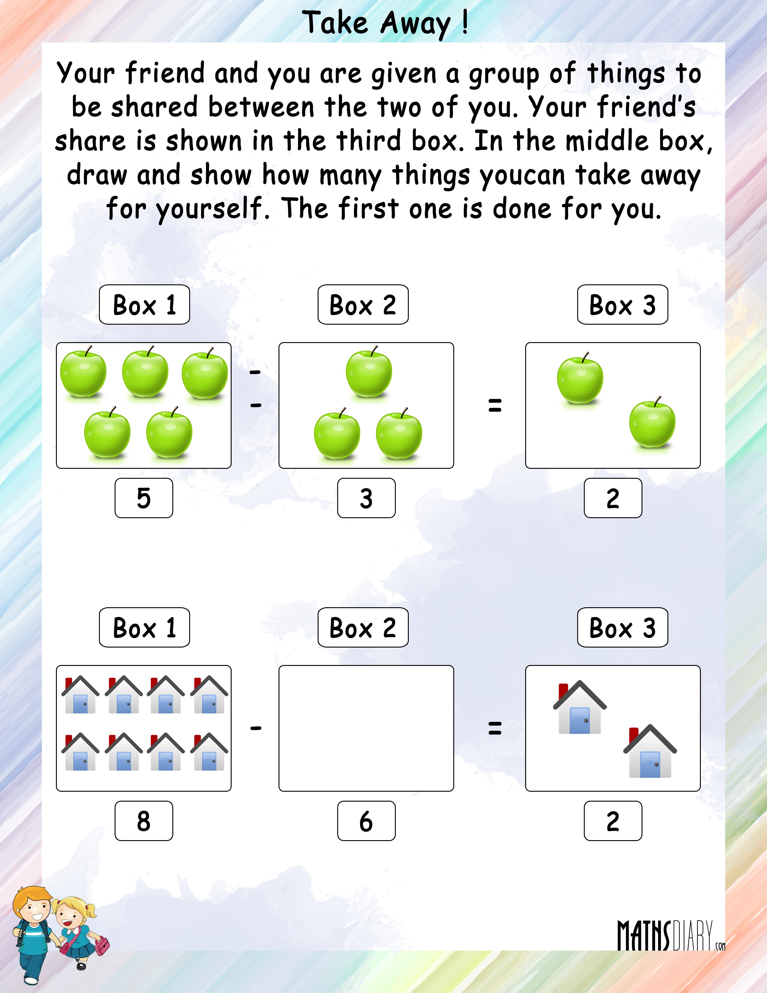 Subtraction Worksheets: Winter — Kindergarten Kiosk