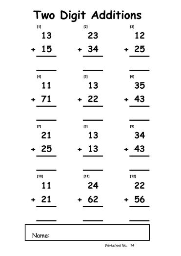 ADDITION &  SUBTRACTION WORKSHEETS - 2 DIGITS  