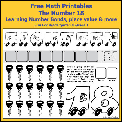 subtraction worksheet up to 18