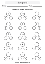 subtraction worksheet using number bonds