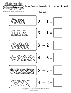 Subtraction Worksheets for Kindergarten (Free Printables)
