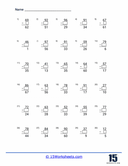 2 Digit Subtraction Worksheets - 15 Worksheets Library