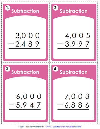 subtraction worksheet with borrowing 4