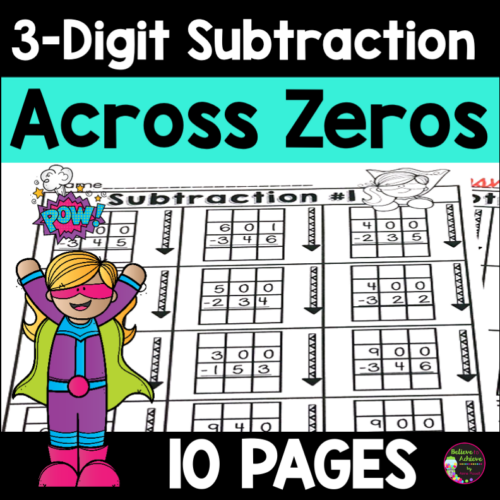 3-Digit Subtraction Across Zeros Worksheets | Made By Teachers