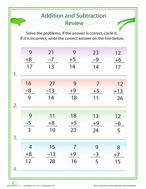 Check the Facts: Addition and Subtraction | Worksheet 