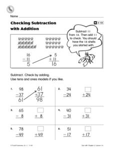 Checking Subtraction With Addition Worksheet for 2nd Grade ...
