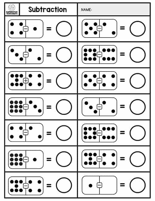 Subtraction Dominos Worksheets -Worksheets Library
