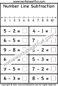 Subtraction - Number Line / FREE Printable Worksheets - Worksheetfun