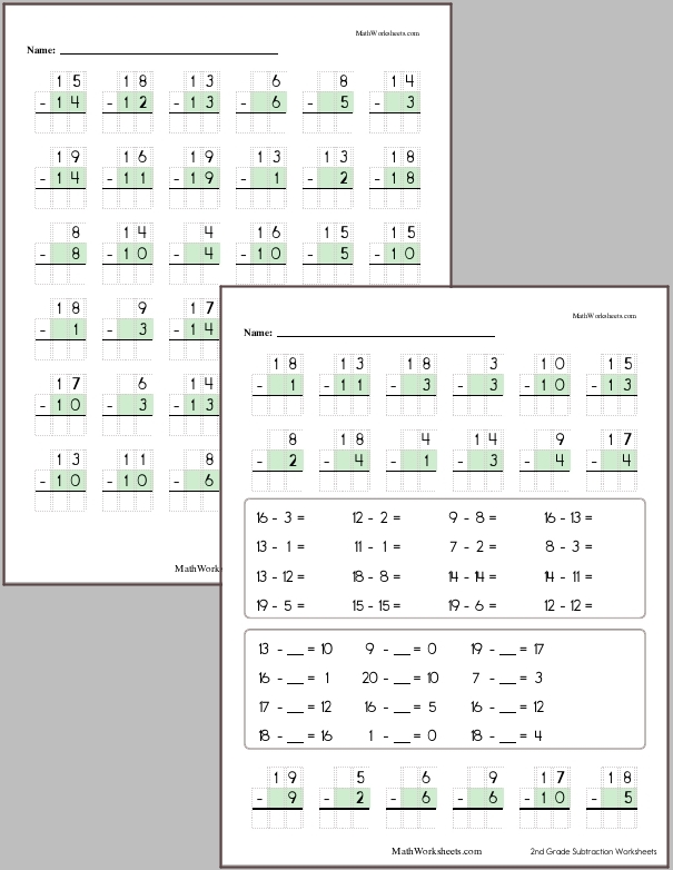 subtraction worksheet with pictures pdf