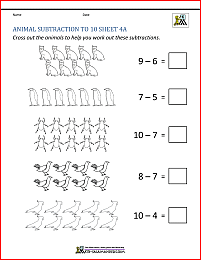 Kindergarten Subtraction Worksheets