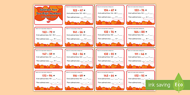 Subtract 2 digit Numbers Using Place Value Stage 6 - Twinkl