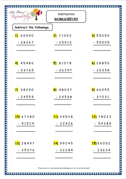 subtraction worksheet with regrouping 4th grade