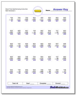 subtraction worksheet with regrouping across