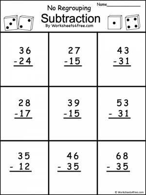 subtraction worksheet with remainders
