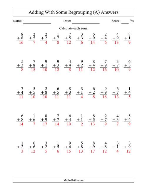 subtraction worksheet with some regrouping