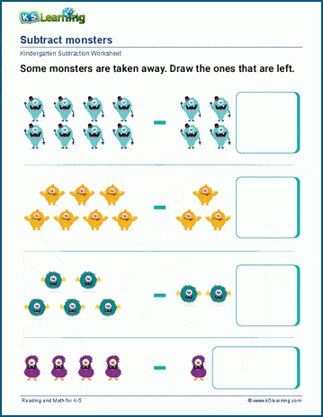 subtraction worksheet with some