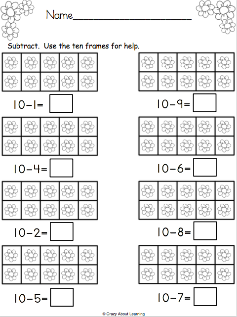 Free Ten Frame Subtraction | Made By Teachers