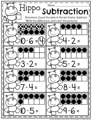 Subtraction Worksheets - Planning Playtime