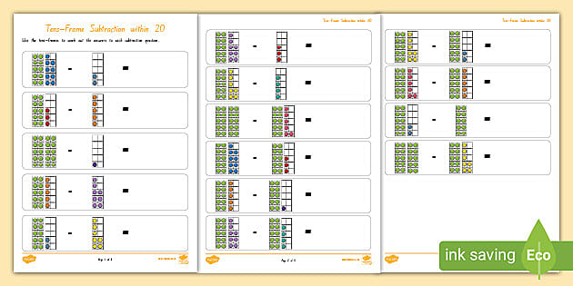 subtraction worksheet with tens