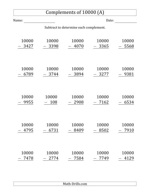Complements 10000 by Subtracting (A)