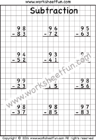 subtraction worksheet without regrouping 4