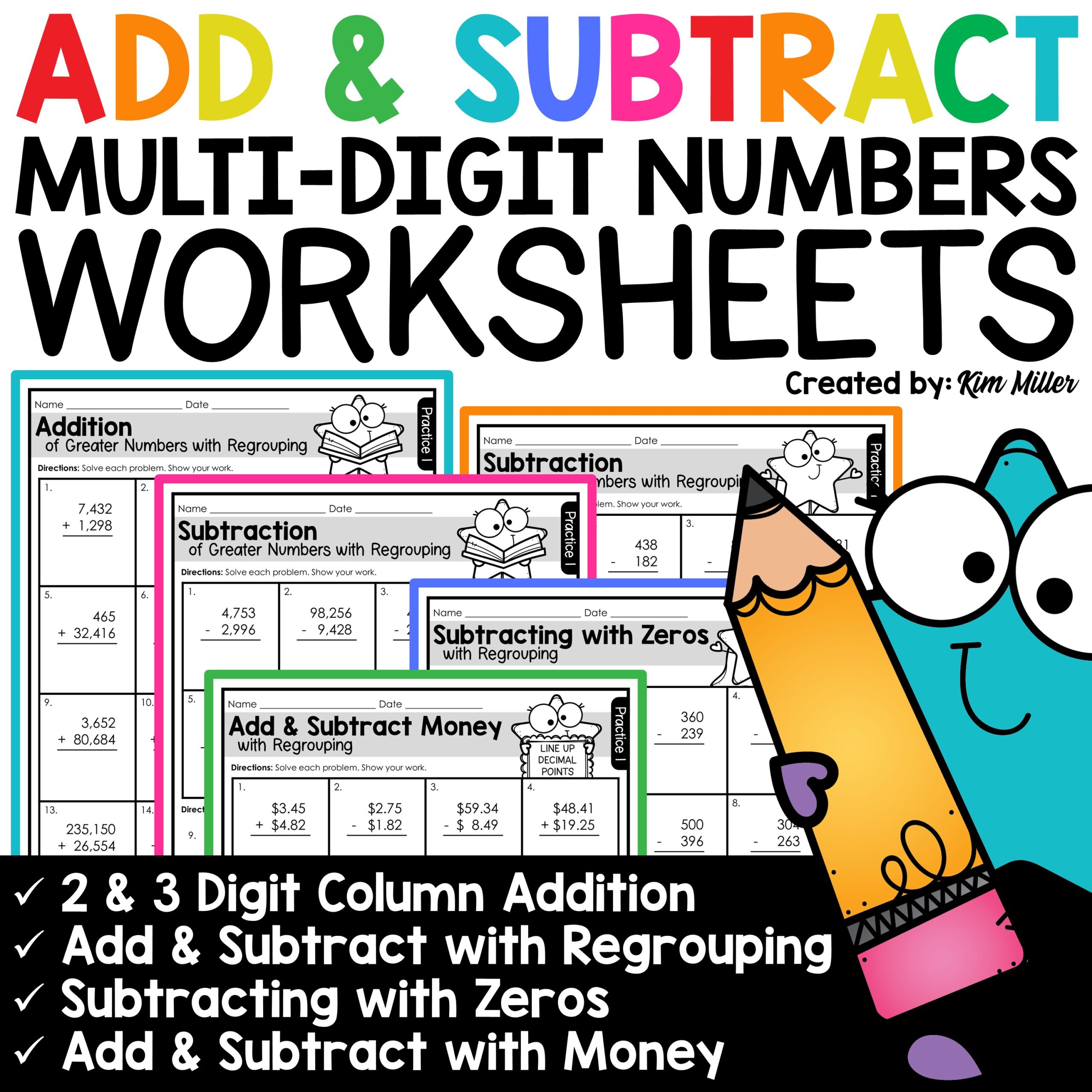 subtraction worksheet without regrouping 4