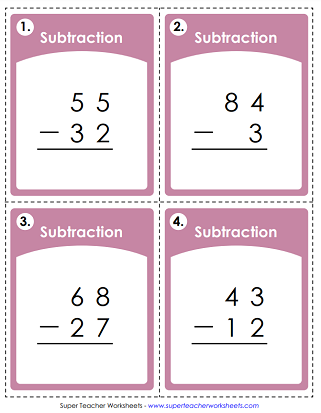 subtraction worksheet without regrouping for