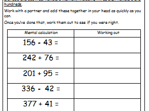 Maths, Year 3, Adding and Subtracting mentally, including 99 ...