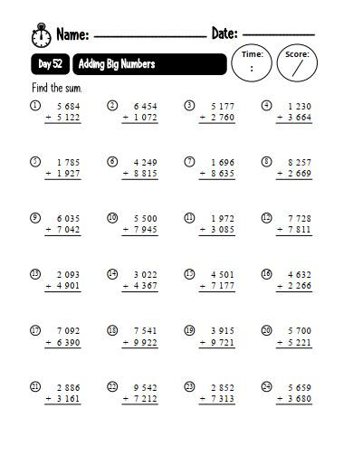 subtraction worksheet y4