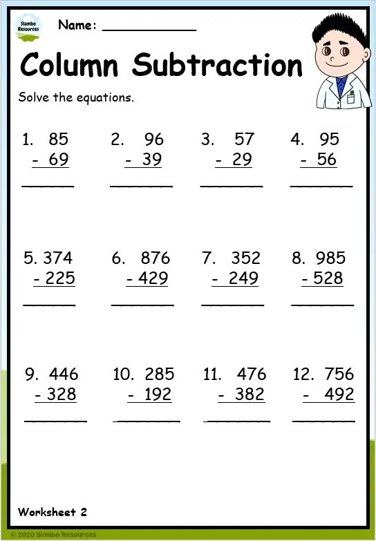 Grade 4 Subtraction Worksheets | Free Printables | Math Worksheets ...